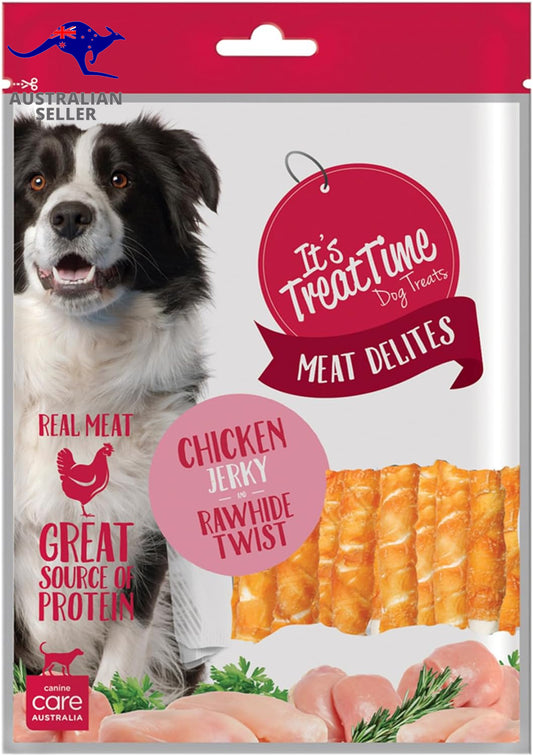 Chicken Jerky and Rawhide Twist Dog Treats 250G